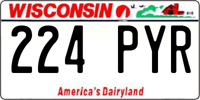 WI license plate 224PYR
