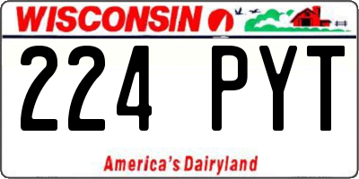 WI license plate 224PYT