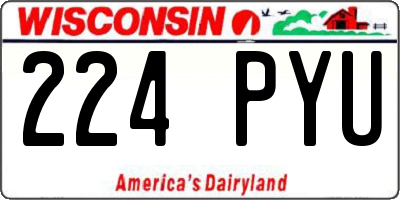 WI license plate 224PYU