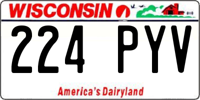 WI license plate 224PYV