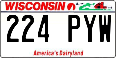 WI license plate 224PYW