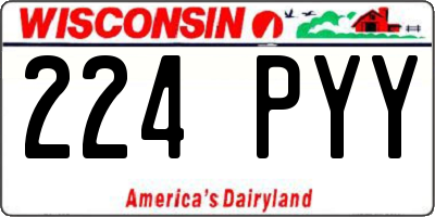 WI license plate 224PYY