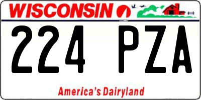 WI license plate 224PZA