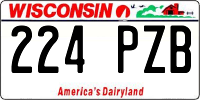 WI license plate 224PZB