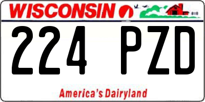 WI license plate 224PZD