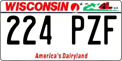 WI license plate 224PZF