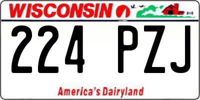 WI license plate 224PZJ