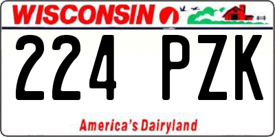 WI license plate 224PZK