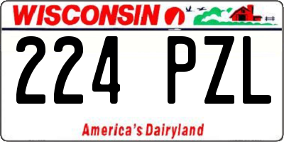 WI license plate 224PZL