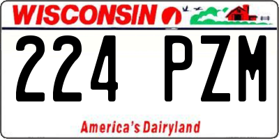 WI license plate 224PZM