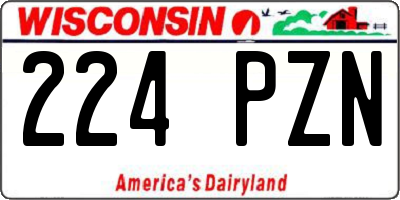 WI license plate 224PZN