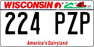 WI license plate 224PZP