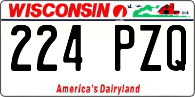 WI license plate 224PZQ