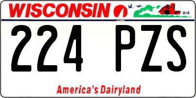 WI license plate 224PZS