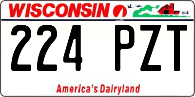 WI license plate 224PZT