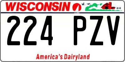 WI license plate 224PZV