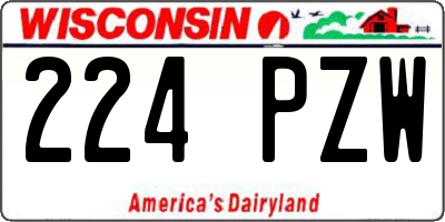 WI license plate 224PZW