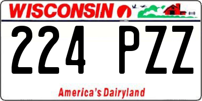 WI license plate 224PZZ