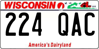 WI license plate 224QAC