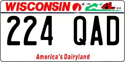 WI license plate 224QAD