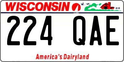 WI license plate 224QAE