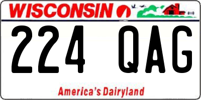 WI license plate 224QAG