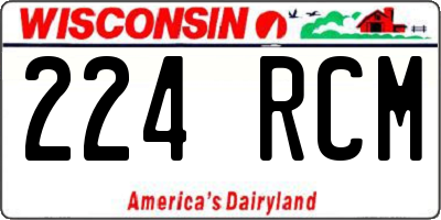 WI license plate 224RCM
