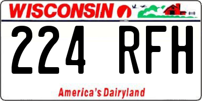 WI license plate 224RFH