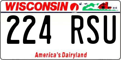 WI license plate 224RSU