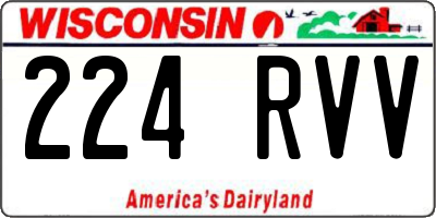 WI license plate 224RVV