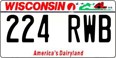 WI license plate 224RWB
