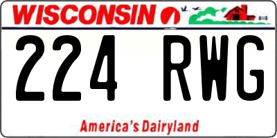 WI license plate 224RWG