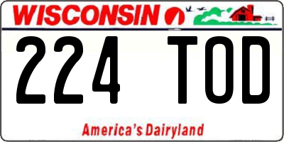 WI license plate 224TOD