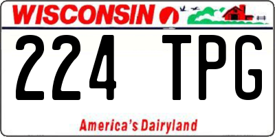 WI license plate 224TPG