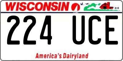 WI license plate 224UCE