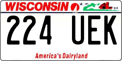 WI license plate 224UEK