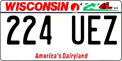 WI license plate 224UEZ