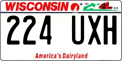 WI license plate 224UXH