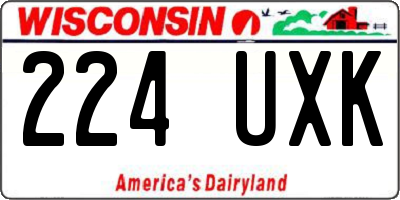 WI license plate 224UXK