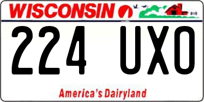 WI license plate 224UXO