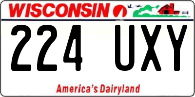 WI license plate 224UXY