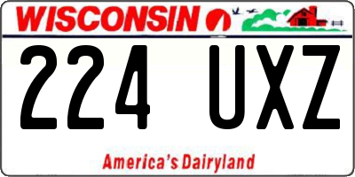 WI license plate 224UXZ