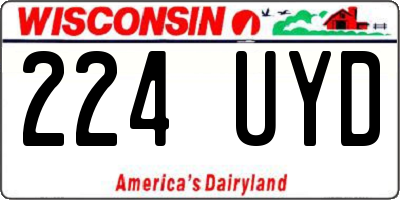 WI license plate 224UYD