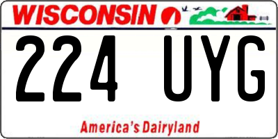 WI license plate 224UYG
