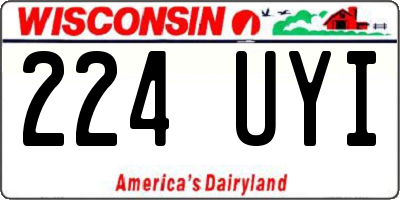 WI license plate 224UYI