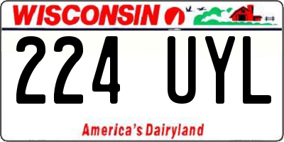 WI license plate 224UYL