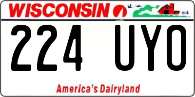 WI license plate 224UYO