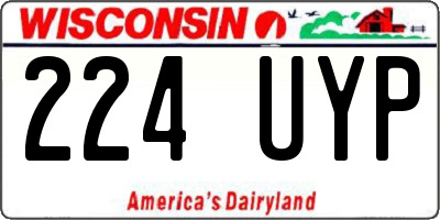 WI license plate 224UYP