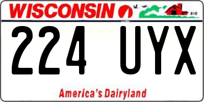 WI license plate 224UYX