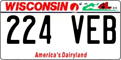 WI license plate 224VEB